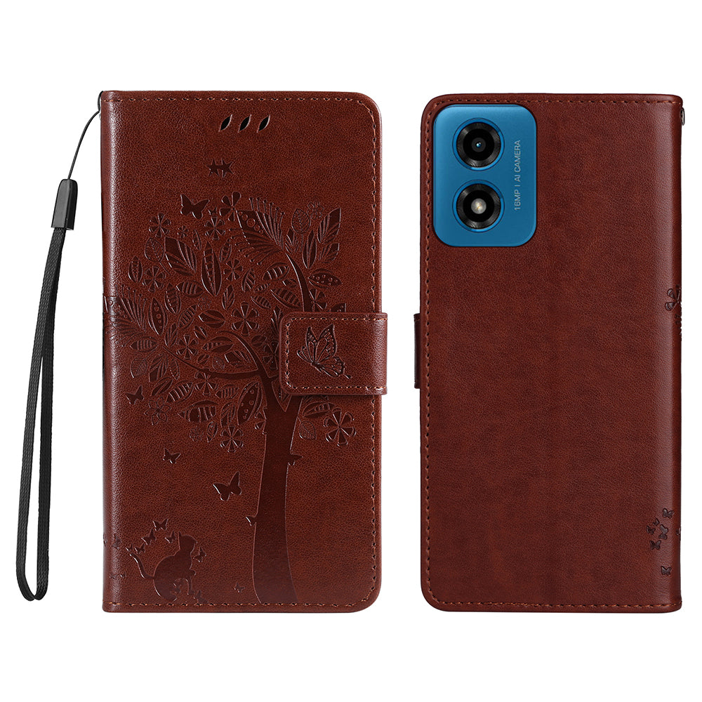 KT Imprinting Flower Series-3 For Motorola Moto G04 4G / G24 4G Case Tree Pattern Leather Flip Phone Cover KT Imprinting Flower Series-3 For Motorola Moto G04 4G / G24 4G Case Tree Pattern Leather Flip Phone Cover